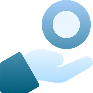 Ikon - hånd med sirkel